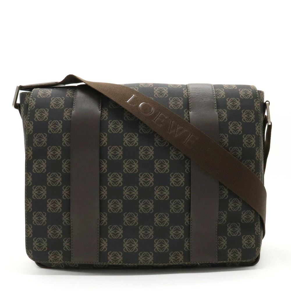 Loewe Anagram Messenger Crossbody Leather Dark Brown